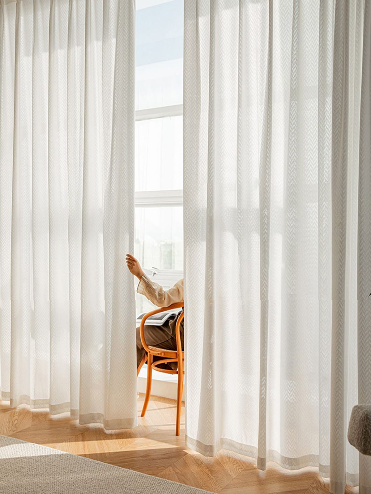 Professional curtain installation in Dubai - Expert team measuring and installing custom window treatments